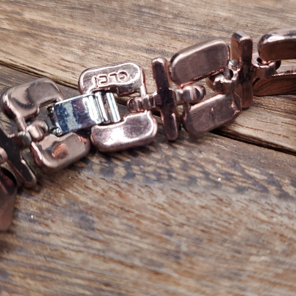 B2714 LCI Liz Claiborne Two-Tone Silver and Gold Link Bracelet Signed‎ LCI - Picture 3 of 3